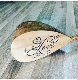 Resim BAĞLAMA LOVE DESENLİ UZUN SAP TAM SET SAZ 