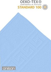 Resim 2'li Mavi Greek Banyo Havlusu - 70x140 Cm, 490 Gr,%100pamuk, Spa Ve Otel Havlusu 