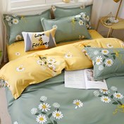 Resim 4 parça Taze Papatya Baskılı Yatak Takımı 1*Çarşaf + 1*yorgan Kılıfı + 2*C yastık kılıfları 