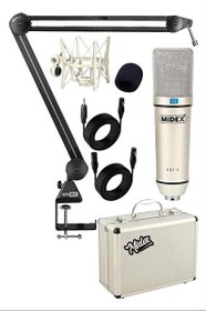 Resim Midex CX1-Q Pro Set Üst Seviye Condenser Stüdyo Ses Kayıt Mikrofonu Standı Seti 