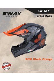 Resim Sway Pow Full Face Tam Korumalı Kask (XL/61-62cm) Siyah - Turuncu 