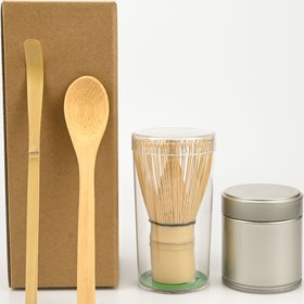 Resim 4 adet/takım Japon tarzı Matcha Kavanoz Ahşap Kaşık Muhteşem Alt Paket Kavanoz Düğün için Mükemmel Hediye 