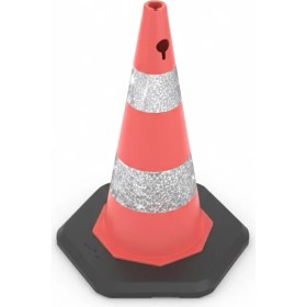 Resim Zeplin 75 cm PVC Trafik Konisi | Ağırlıklı – Çift Reflektifli 