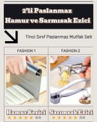 Resim MorBebe Lüks Çelik Hamur Kesme Aparatı I Çelik Sarımsak Ezeceği I 2'li Kombin Set 