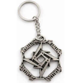 Resim Metallica Yıldız Logolu Metal Anahtarlık Gümüş Renk Unisex Aksesuar 