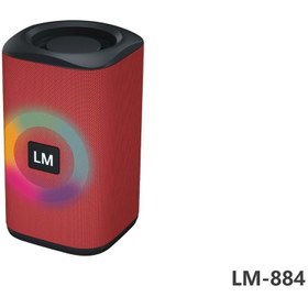 Resim Taşınabilir Kırmızı Mini Bluetooth Hoparlör Yüsksek Ses Rgb Işıklı Lm-884 