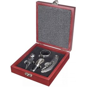 Resim Ahşap Şarap Tirbüşon Şaraplık Şarap Açacağı Seti cin373 