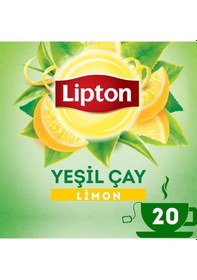 Resim Lipton Berrak Limonlu Bardak Süzen Poşet Yeşil Çay 20'li Paket X 4 Adet 