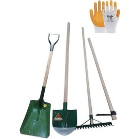 Resim Bahçe Set 9 Parça Kürek Destekli Tırmık Üçgen Çapa Geniş 