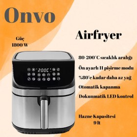 Resim ONVO 1800 W Yağsız Otomatik Led Ekranlı Airfryer 