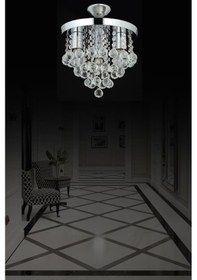 Resim İstanbul Avize Istanbul Avize Biga 3'Lü Gümüş Sarkıt Taşlı Avize 