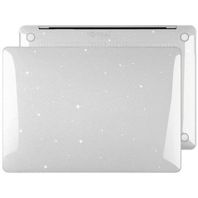 Resim Novstrap Apple Macbook Pro 16 İnç M3/m3 Pro/m3 Max A2991 İle Uyumlu Parlak Simli Kılıf Sert Glitter Şeffaf 