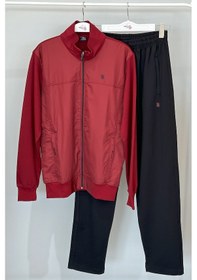 Resim Erkek Likralı Penye Eşofman Takımı 3712 Bordo Bordo 