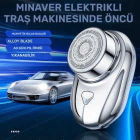 Resim Erkekler için Mini Tıraş Makinesi, Cep Boyutunda Taşınabilir Sakal Tıraş Makinesi, Ev, Araba, Seyahat Kullanımı için USB Şarj Edilebilir Tıraş Makinesi Babalar Günü Hediyesi 