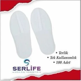 Resim 100 Çift Otel Terlik, Overlok Terlik, Tek Kullanımlık Terlik 