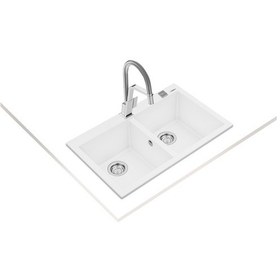 Resim Teka Forsquare 790 Tg Çift Hazneli Tegranite + Eviye - Arctic White - 115260018 
