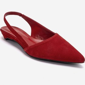 Resim Luvishoes Berlına Kırmızı Süet Hakiki Deri Kadın Alçak Topuklu Ayakkabı 