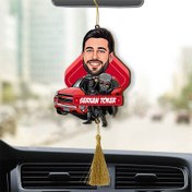 Resim Uzaylı Kostümlü Adam Karikatürlü Araba Süsü 