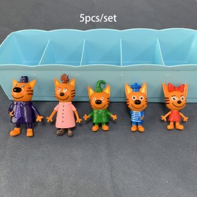 Resim 5 Adet Anime Kedi Figür Seti - Sevimli PVC Masaüstü Dekorasyonları, Noel ve Doğum Günü Hediyeleri İçin Mükemmel, Çağdaş Tarz, Plastik Malzeme, Çok Yönlü Oda Dekoru, Elektriksiz, Anime Figürleri, Noel İçin En İyi 