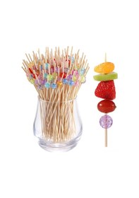 Resim Dianziye 200 Adet Bambu Meyve Çubuğu - 12 Cm Uzunlukta, Kırılmaz Doğal Malzeme, Partiler Ve Tatlılar İçin Dekoratif Atıştırmalık Takviye 