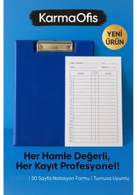 Resim Satranç Notasyonlu Sekreterlik Seti 17x24 Cm 50 Sayfa Hamle Kayıt Formu Mavi 