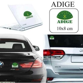 Resim Asilmeydan Adıge Çerkez, Çerkes Bayrağı Amblem Renkli Oto Bayrak Sticker, Araç Aksesuar, Çıkartma, 