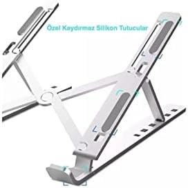 Resim teknosepetim Macbook Laptop Bilgisayar Standı Notebook Özel Yükseltici Stand Tablet Tutucu Ayarlı Metal metal stand 