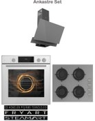 Resim GL GENERAL Art Gri Ankastre Set Buhar Destekli (GLO 208CPR-GLD 055PR-GLF 64CPR) 