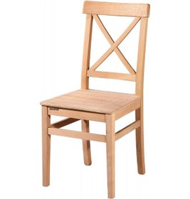 Resim Masifart Gemino Çapraz Izgaralı Sandalye Cilasız Ham Ham 