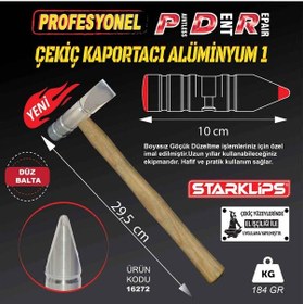 Resim Pdr Kaporta Çekiç Aluminyum Ahşap Saplı ( Düz Balta ) 184Gr 