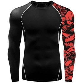 Resim Feelıncolor Erkekler İçin Kanat Grafik T-shirt Uzun Kollu Gym Fitness Tayt Çabuk Kuruyan Egzersizturuncu Turuncu 