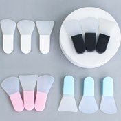 Resim 3 adet Silikon Yüz Maskesi Fırça Seti - Pembe, Beyaz ve Mavi Renklerde Yumuşak Mini Makyaj Uygulayıcısı | Formaldehit İçermeyen, Manuel, Çamur Maskesi Uygulaması İçin İdeal, Dengeli Dağılım, Kolay Temizlenebilir, Yüz Maskesi Fırçası 