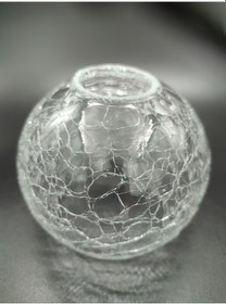 Resim Avize Camı.küçük,yuvarlak,mat,çatlatılmış Desenli, E.14 Çap:10.00 Şeffaf 