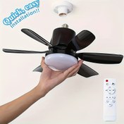 Resim 1 Akıllı Tavan Fanı Işığı, Lamba ve Uzaktan Kumanda ile, E26/E27 Taban, Kolay Kurulum. Ayarlanabilir LED Akıllı Işık, Zamanlayıcı Fonksiyonu, Altı Bıçak ve Üç Hız Ayarı, Renk 3000K'dan 6500K'ye, Yatak Odası, Mutfak, Oturma Odası, Dolap ve Garaj için Uygun 