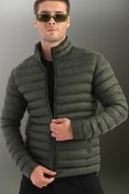 Resim Goccix Erkek Haki Suya Dayanıklı Şişme Jel Elyaf Dolumlu Spor Mont 
