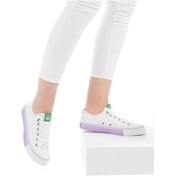 Resim Benetton | Bn-30176 - 3374 Beyaz Lila - Kadın Spor Ayakkabı (482375996) Beyaz - Lila 