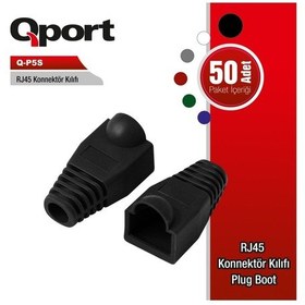 Resim Qport Q-P5S Rj45 Konnektör Kilifi 50Li Paket Siyah 