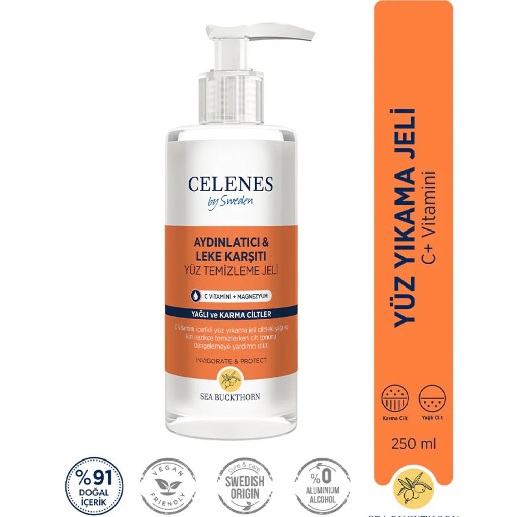 Celenes Sea Buckthorn Yüz Yıkama Jeli Yağlı ve Karma Ciltler 250 ml Fiyatı ve Özelliklerı - Badem