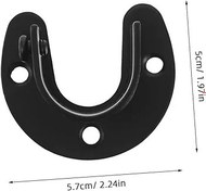 Resim ABOOFAN Paslanmaz Çelik Siyah Flanş Taban Giyim Çubukları Dolap Ucu, Ev Dolaplarında Ve Rv Banyolarında Duş Perdesi Tutucuyu Destekler 