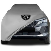 Resim ULTRASHOP Peugeot 3008 (2020 - ) Gri Kumaş Araba Branda Logolu Penye Oto Branda 