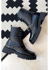 Resim Siyah Siyah Leather Kadın Bot & Bootie K02274320303 Siyah Siyah 