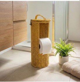 Resim Büro Ev Ofis Düzeni İçin Hasır Stil Plastik Rattan Kapaklı Tuvalet Kâğıdı Standı Diğer 