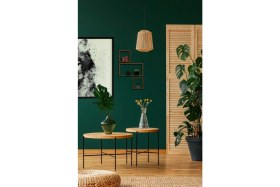 Resim Ahşap Dikdörtgen Duvar Rafı Ceviz Küçük 3lü 