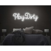 Resim Twins Led Play Dirty Yazılı Neon Tabela Beyaz Model:model:35503366 Beyaz 