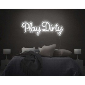 Resim Twins Led Play Dirty Yazılı Neon Tabela Beyaz Model:model:35503366 Beyaz 
