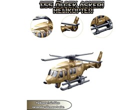 Resim Craftivio 1:55 Ölçek Askeri Helikopter Oyuncak - Hareketli Pervane 30 cm Büyük Boy - Sürtmeli Model 