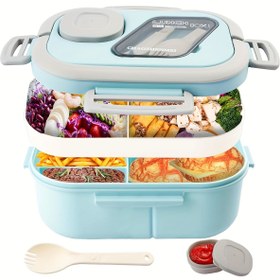 Resim KALP YAPRAĞI Modern Bento Öğle Yemeği Kutusu ve Çatal-Bıçak Seti - Sızdırmaz, Mikrodalga Uyumlu, Çift Saplı Tasarım, Okul & İş İçin, Okula Dönüş, Okula Dönüş 