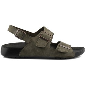 Resim Barcelona Urban Sandals Rahat Yumuşak Tabanlı Erkek Sandalet Haki 