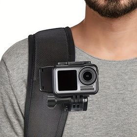 Resim Çok Fonksiyonlu Kamera Tutacağı, 360 Derece Ayarlanabilir Sırt Çantası Klipsi için, DJI, Spor Kamerası Montajları, Sırt Çantası, Şapka ve Askı Tutucu Vidalı veya Vidsiz Seçenekler 