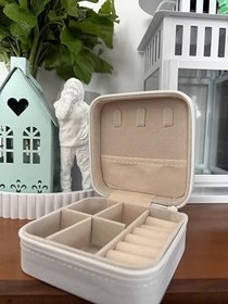 Resim Fermuarlı Takı Kutusu Organizer - Aynalı/Aynasız Seçenekli, Yüzük Küpe Kolye Düzenleyici, Seyahat Tipi Mücevher Kutusu (Farklı Renkler) (Buz Mavisi, Aynasız) 